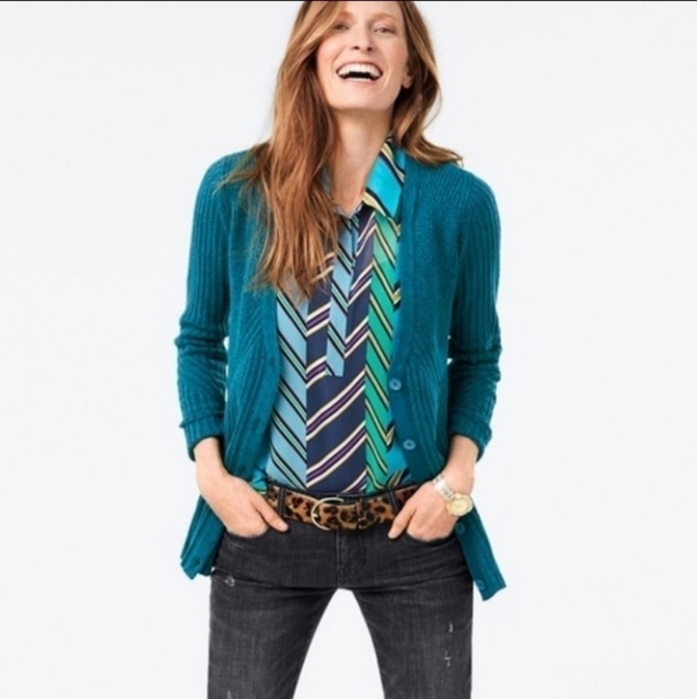 Cabi 3712 teal deco cardigan sweater
